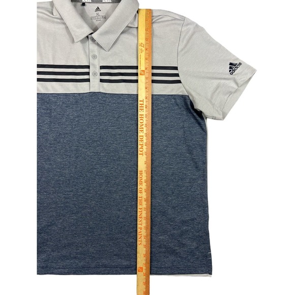 Adidas Men Short Sleeve Gray Polo Shirt Sz XL - Picture 2 of 7